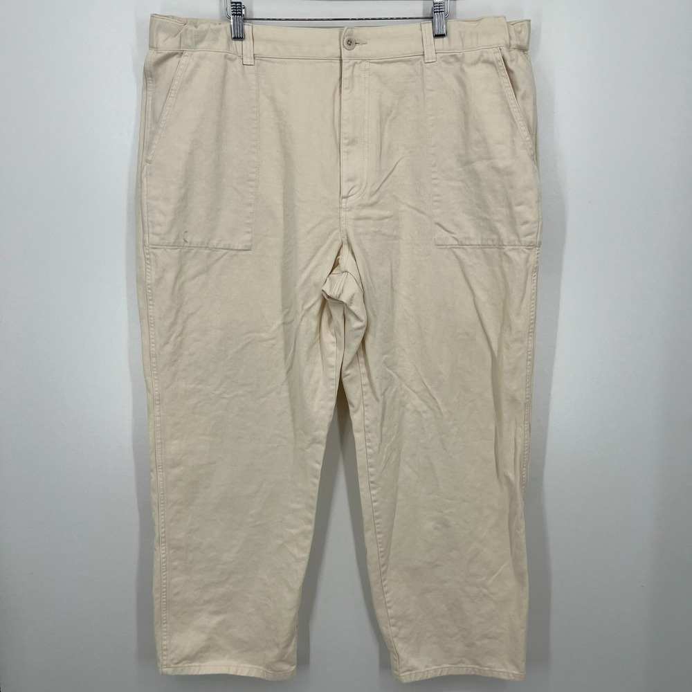 Madewell Pants‎ Women's Size 2XL Beige Wide Leg Cotton Denim